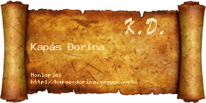 Kapás Dorina névjegykártya